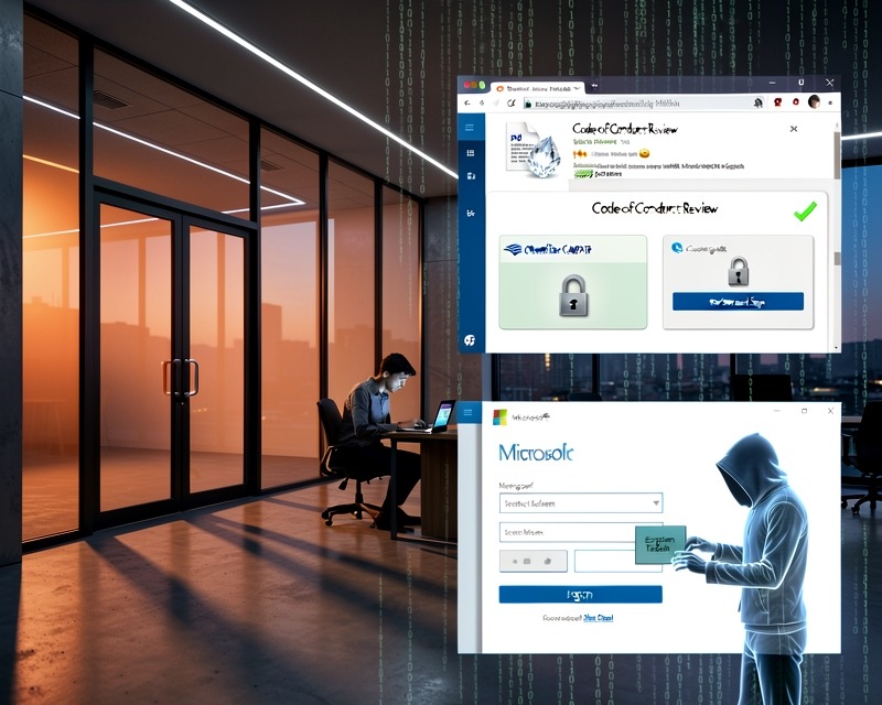 Multi stage Code Of Conduct Phishing Campaign Exposes AiTM Token Compromise